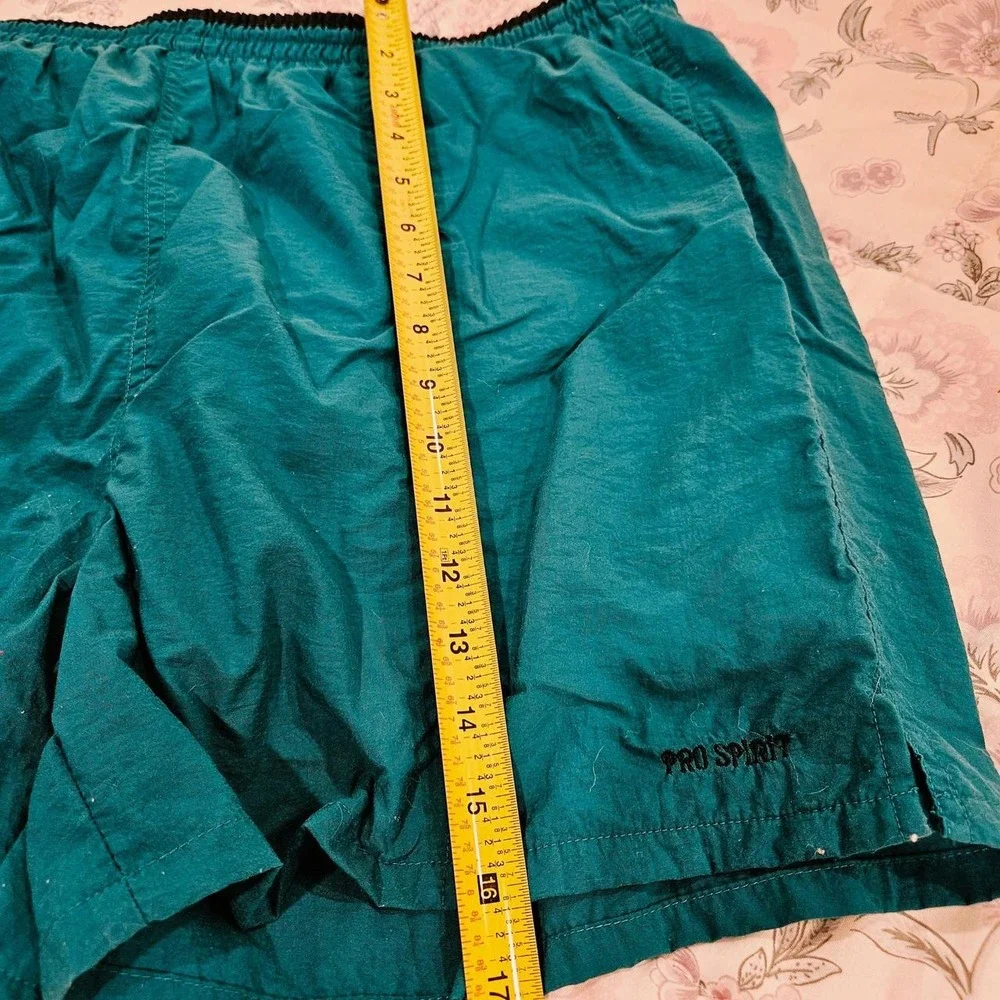 VTG 90s Pro Spirit Men Sz XL Nylon Swim Shorts Trunks Beach Mesh Lined Teal